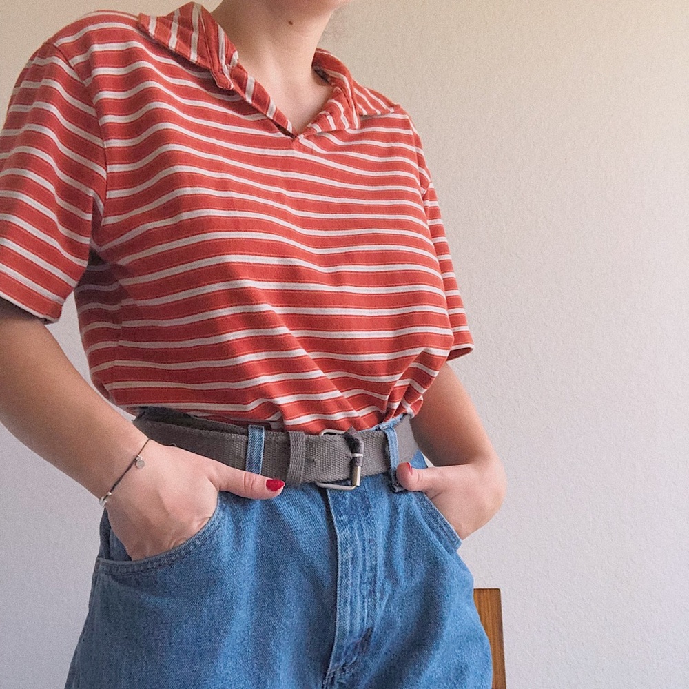 Orange striped shirt